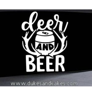 Vinyl Sticker Decal deer and beer